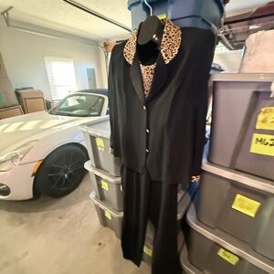 Black Suit with Leopard Print Accents p44